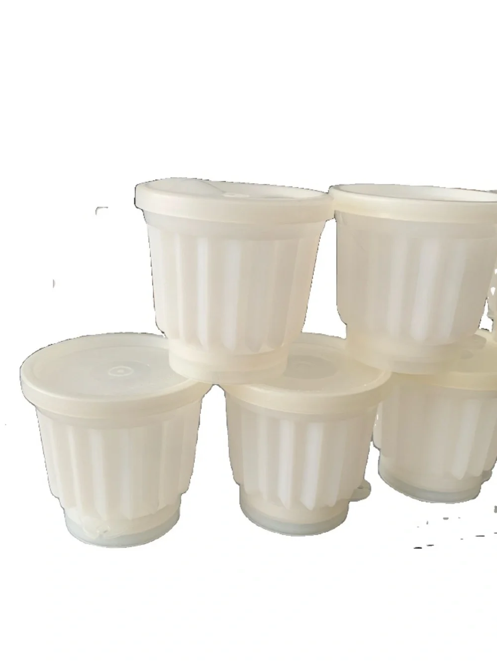 Vintage Tupperware Jel-N-Serve Jello Jell o Molds Lot of 7 With Lids #297 USA